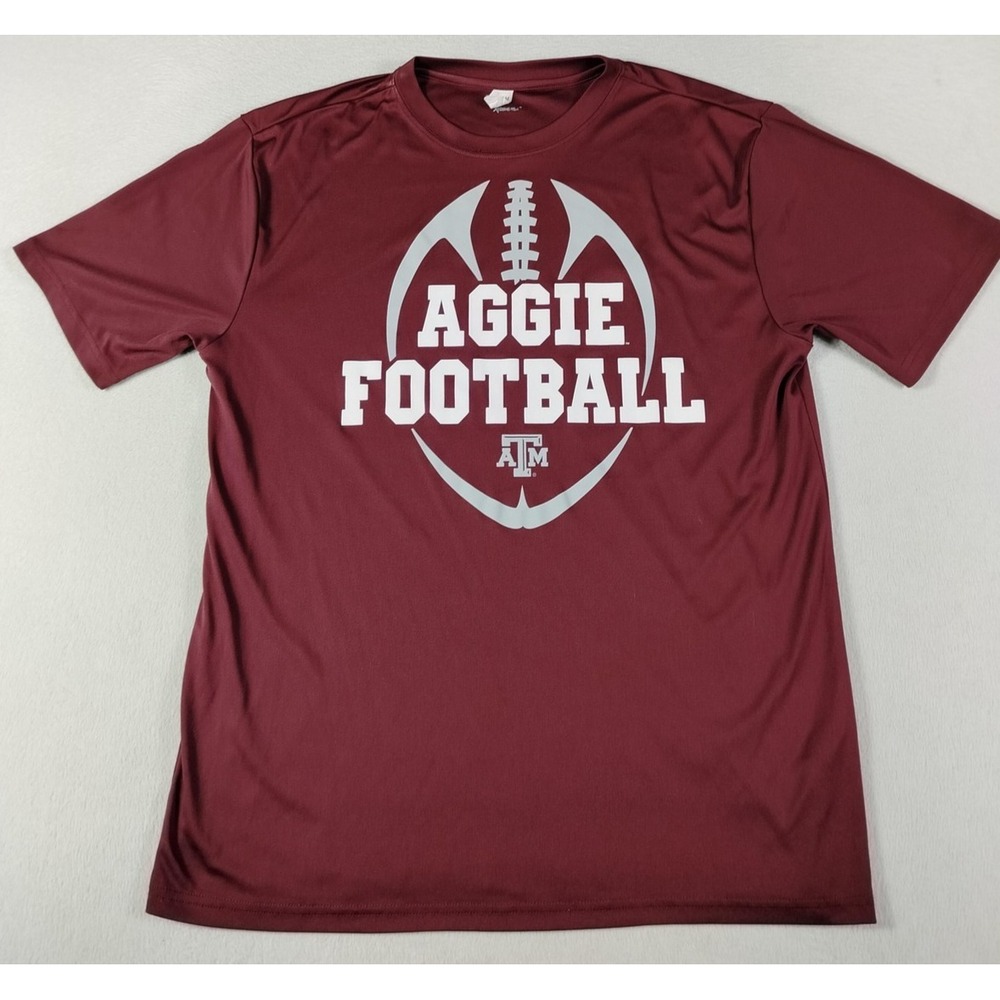 Texas A&M Aggies Shirt Mens Large Red NCAA Football BAW Xtreme Tek Graphic Tee